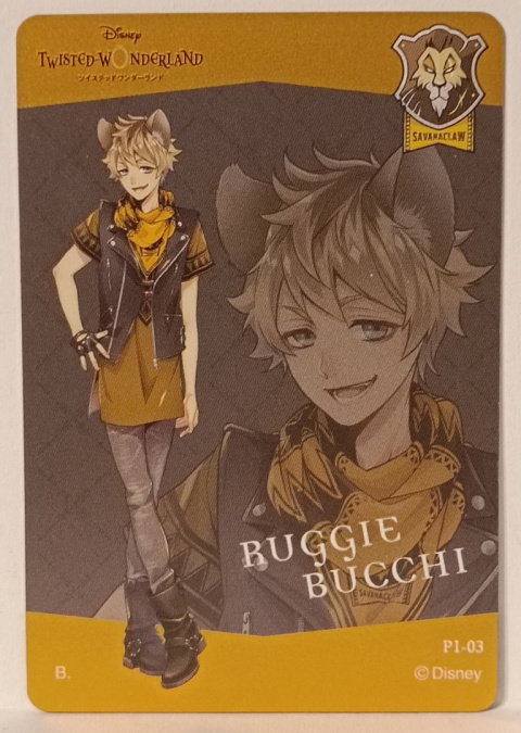 Metalic Card Twisted Wonderland P1-03 Ruggie Bucchi Metalic Card Twisted Wonderland P1-03 Ruggie Bucchi